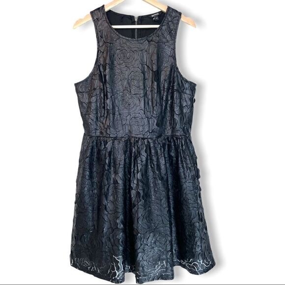 Buffalo David Bitton Vegan Leather Floral Cutout Dress - Picture 1 of 10